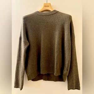 J Crew merino wool and alpaca blend button back pullover.